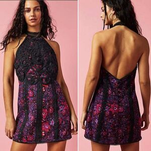 Free People Miss Me Mini Dress - Purple